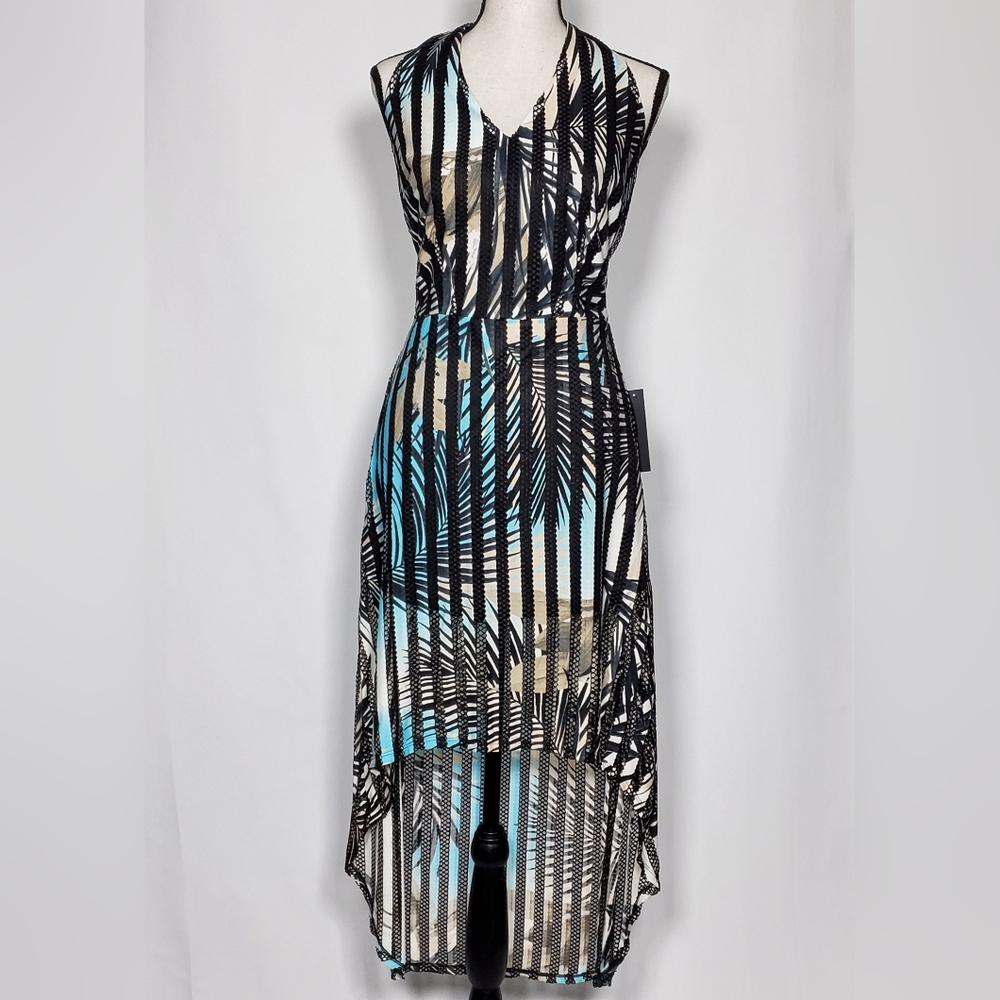 Venus Tropical Print Halter Dress Women M